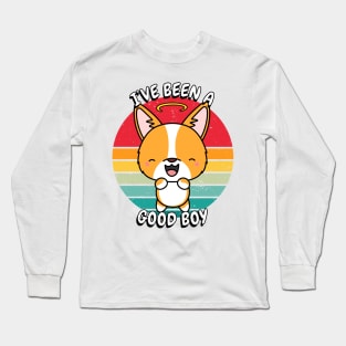 Cute corgi dog is a good boy Long Sleeve T-Shirt